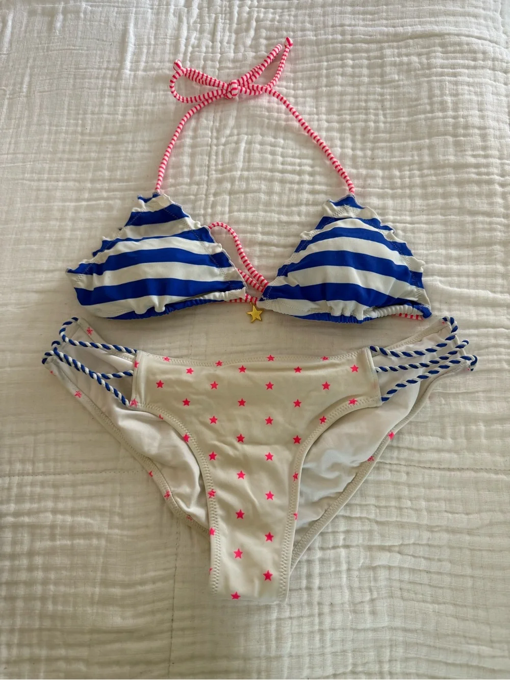 Victoria’s Secret Patriotic Red, White & Blue Cheeky Scrunchbutt Bikini Set S/M